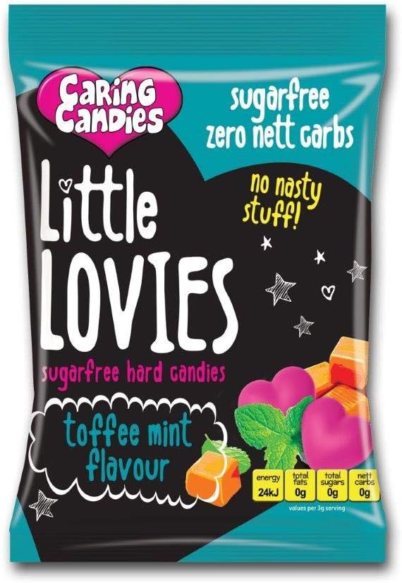 Caring Candies Little Lovies Sugar Free Hard Candies Toffee Mint 100g