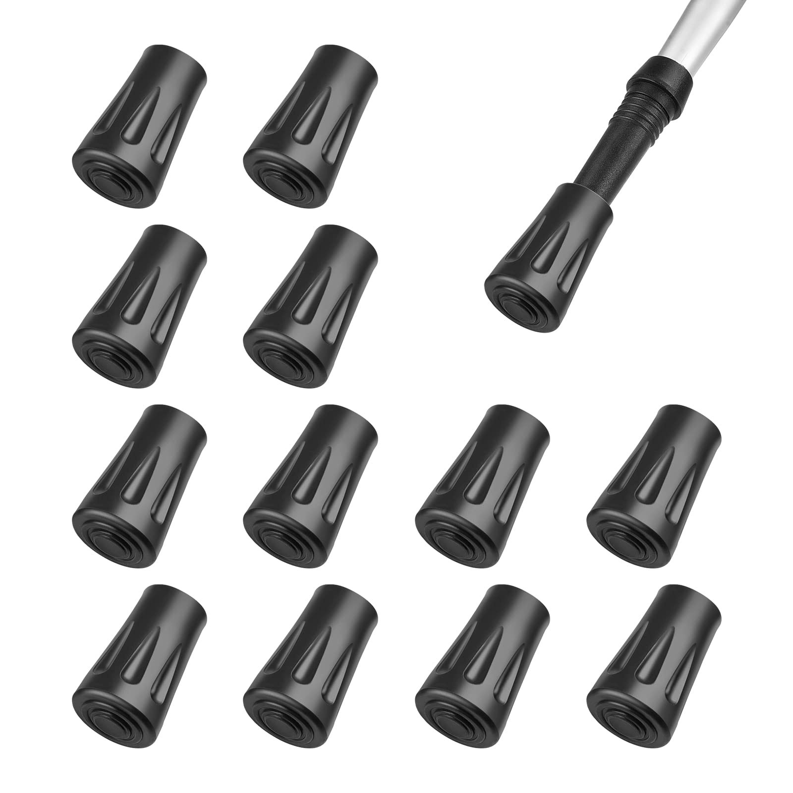 OTraki 12 PCS Walking Stick Tips Ferrules Walking Stick Caps 11mm Trekking Pole Tip Replacement Ends for Hiking Sticks Walking Canes