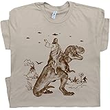 Jesus Riding Dinosaur T Shirt Funny Offensive Mens Womens Kid Very Crazy Cool T-Rex UFO Graphic Retro Tshirt Witty Alien