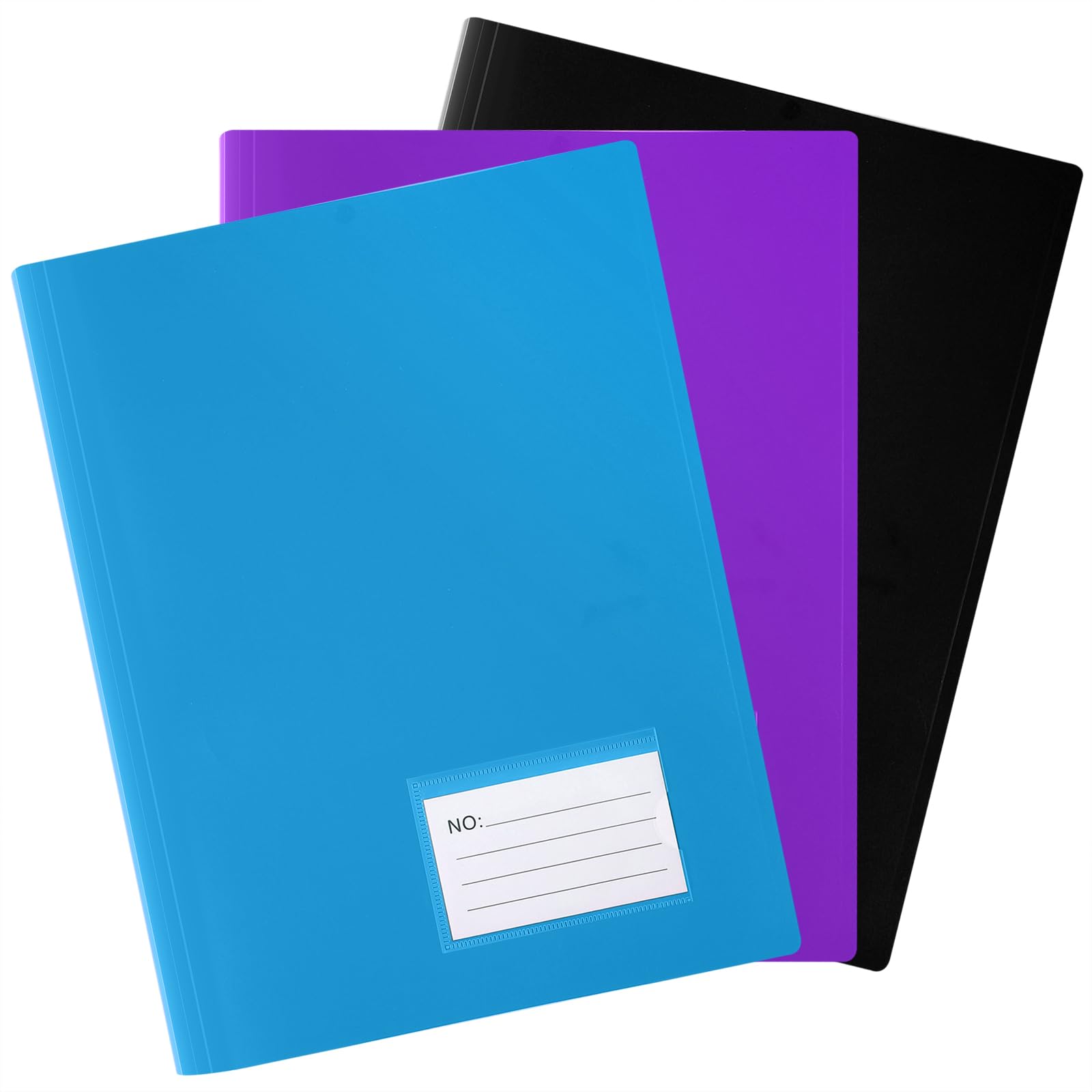 3 x 110 Pockets A4 Folder with Plastic Sleeves, A4 Display Folder, Display Book, Presentation Folders for Individuals, School, Offices (3 Colours) — image 1