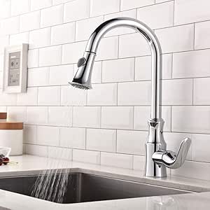 Grifo de fregadero de cocina retráctil europeo estilo cobre El grifo