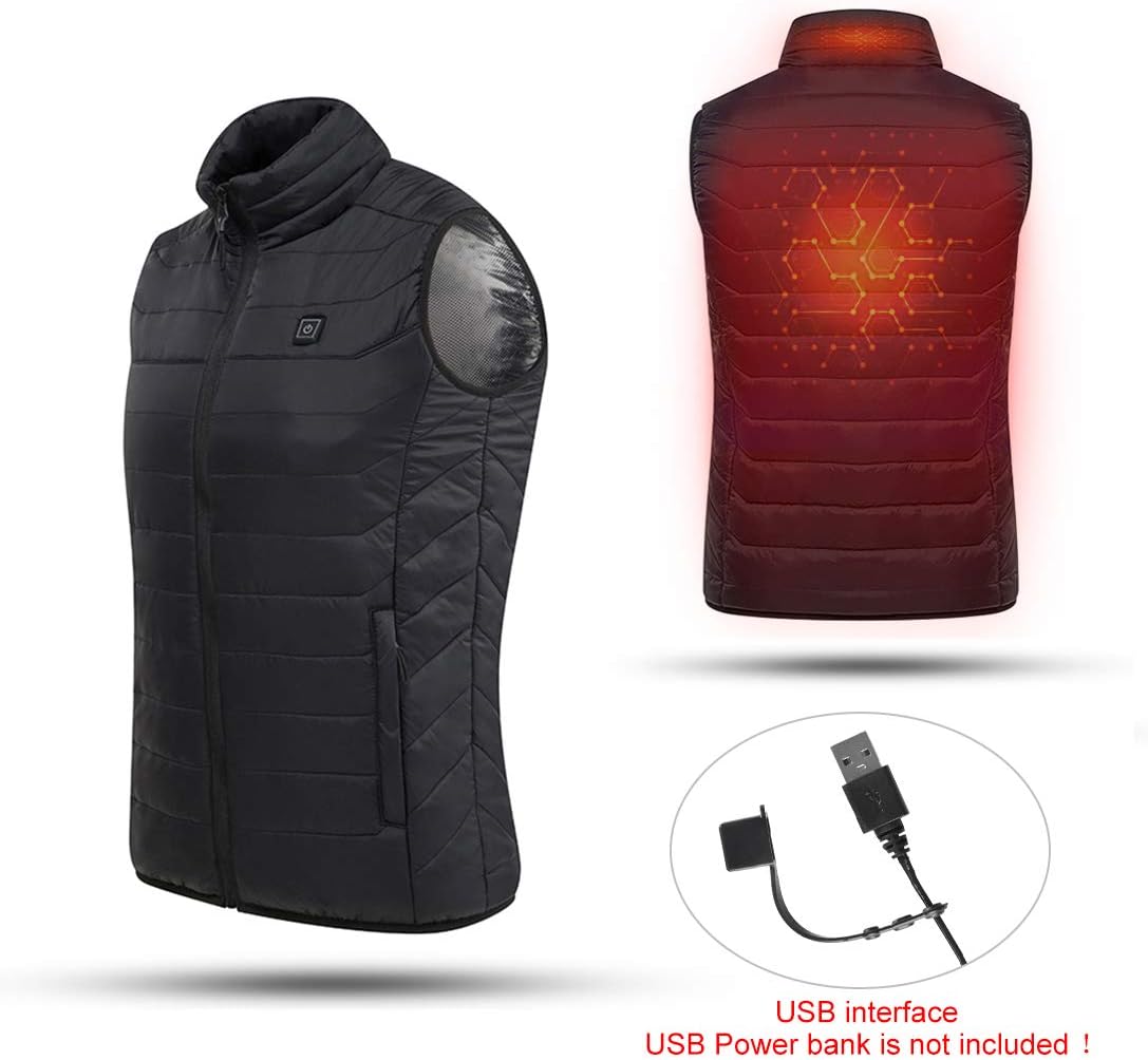 Hivexagon Power Bank Heated Vest Top, Sleeveless Puffy Insulated Jacket