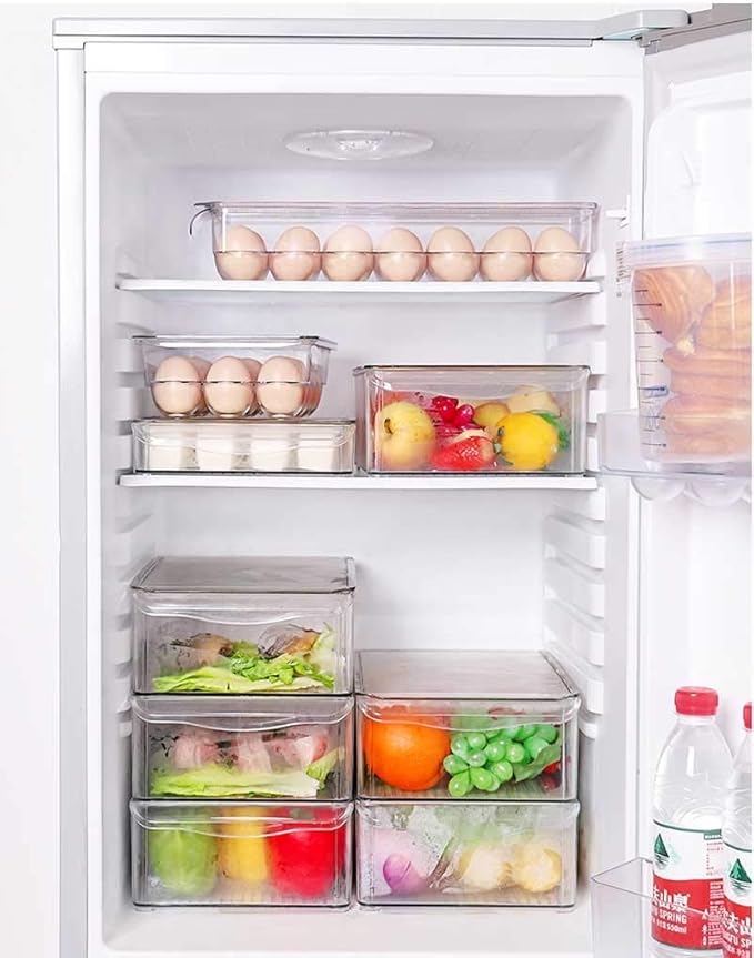 ALXDR Contenedores Organizadores De Nevera con Tapa, Papelera ...