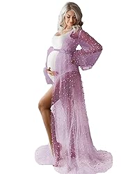 Womens Tulle Maternity Dress for Photoshoot Pearl