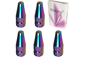 Xmomx 5 Pcs Fantasy Colorful MTB Presta Bike Bicycle Road Racing Coloured Metal Anodized Machined Aluminum Alloy Tire French Style Valve Cap Dust Covers