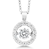Gem Stone King Dancing 925 Sterling Silver White Cubic Zirconia CZ Pendant Necklace For Women With Complimentary 18 Inch Chain