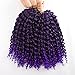 BeautyGrace Pack of 3 Marlybob Crochet Braids Hair Ombre Afro Kinky Curly Braiding Hair Extensions for Girl Women(8