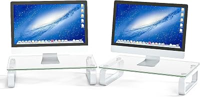 Due Supporto Trasparente del Monitor del Computer Portatile TV Display Riser HD02T-201P