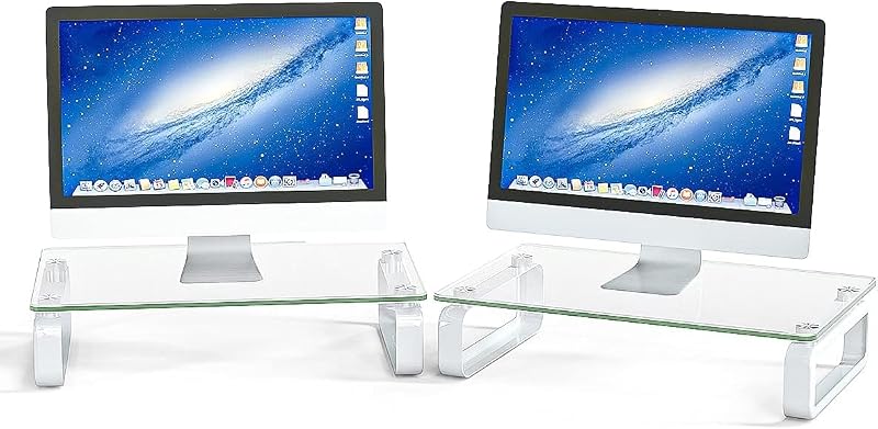 Due Supporto Trasparente del Monitor del Computer Portatile TV Display Riser HD02T-201P