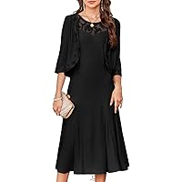 Amazon.com: S.L. Fashions Women's Tea Length Sequin Lace Mother of The  Bride Dress with Illusion Sleeve Jacket : Clothing, Shoes & Jewelry