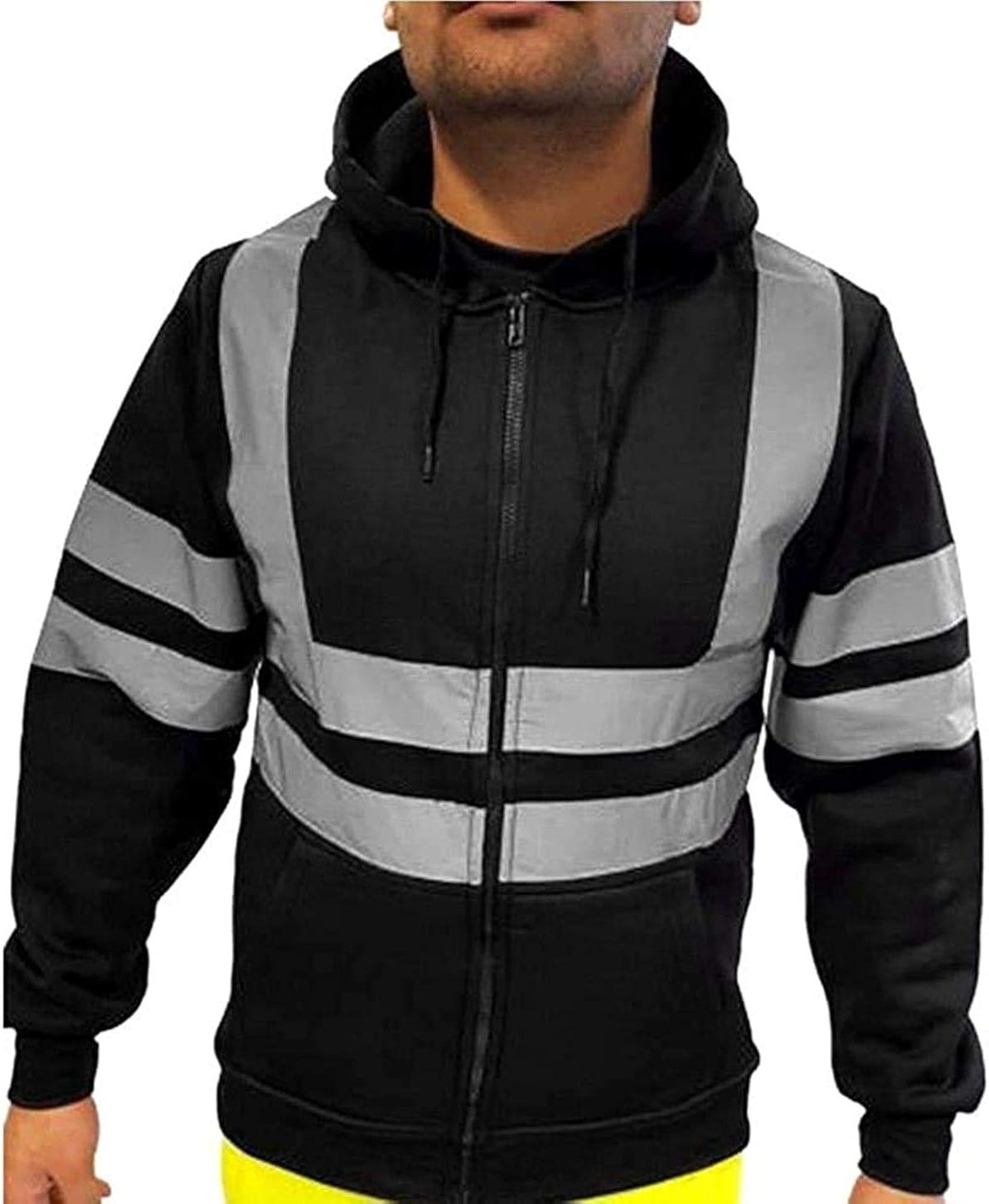 Mens Road Work High Visibility Pullover Long Sleeve Hooded Sweatshirt Tops Blouse: Amazon.ca 