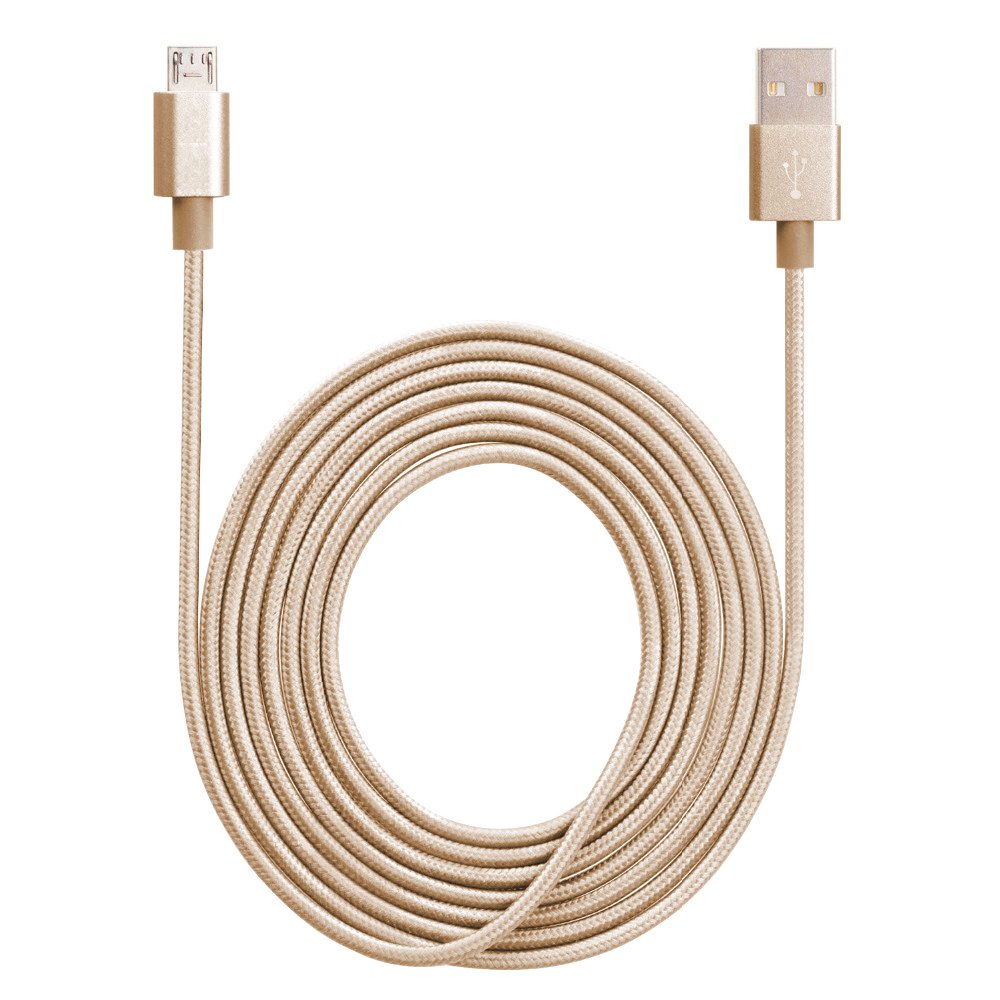 Pasway Micro USB Kabel 3Pack (1m 2m 3m) Nylon Space USB Ladekabel Universal für Samsung, HTC, Motorola, Nokia und mehr Android Smartphone & Tablets (Gold)