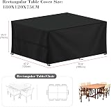 LAMUNI Garden Furniture Cover 180x120x75cm Waterproof 420D Oxford Patio Table view 2