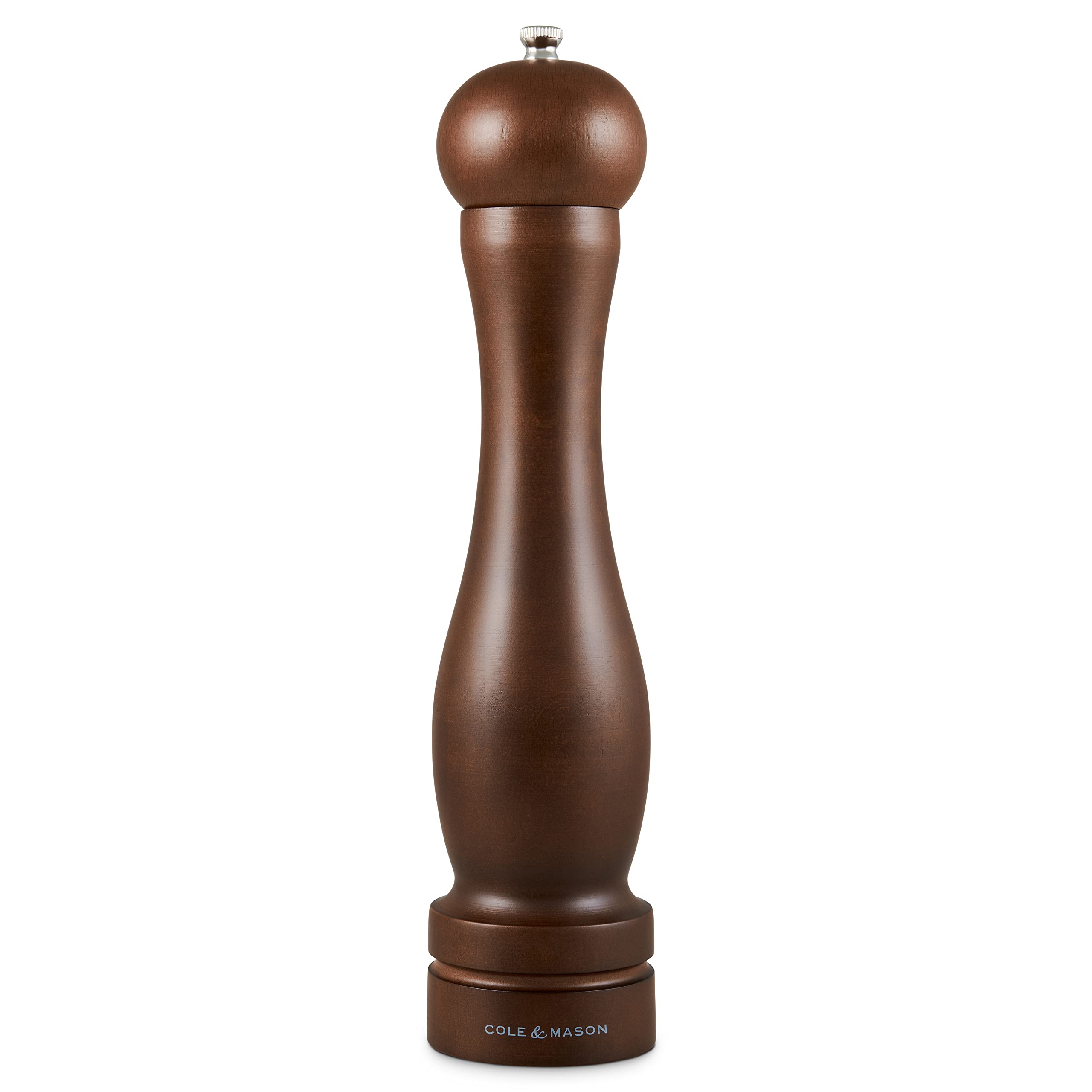 Cole & Mason HB1244P Forest Capstan Pepper Mill, Precision+ Wooden, Stained Beech Wood, 315 mm, Single, Includes 1 x Pepper Grinder
