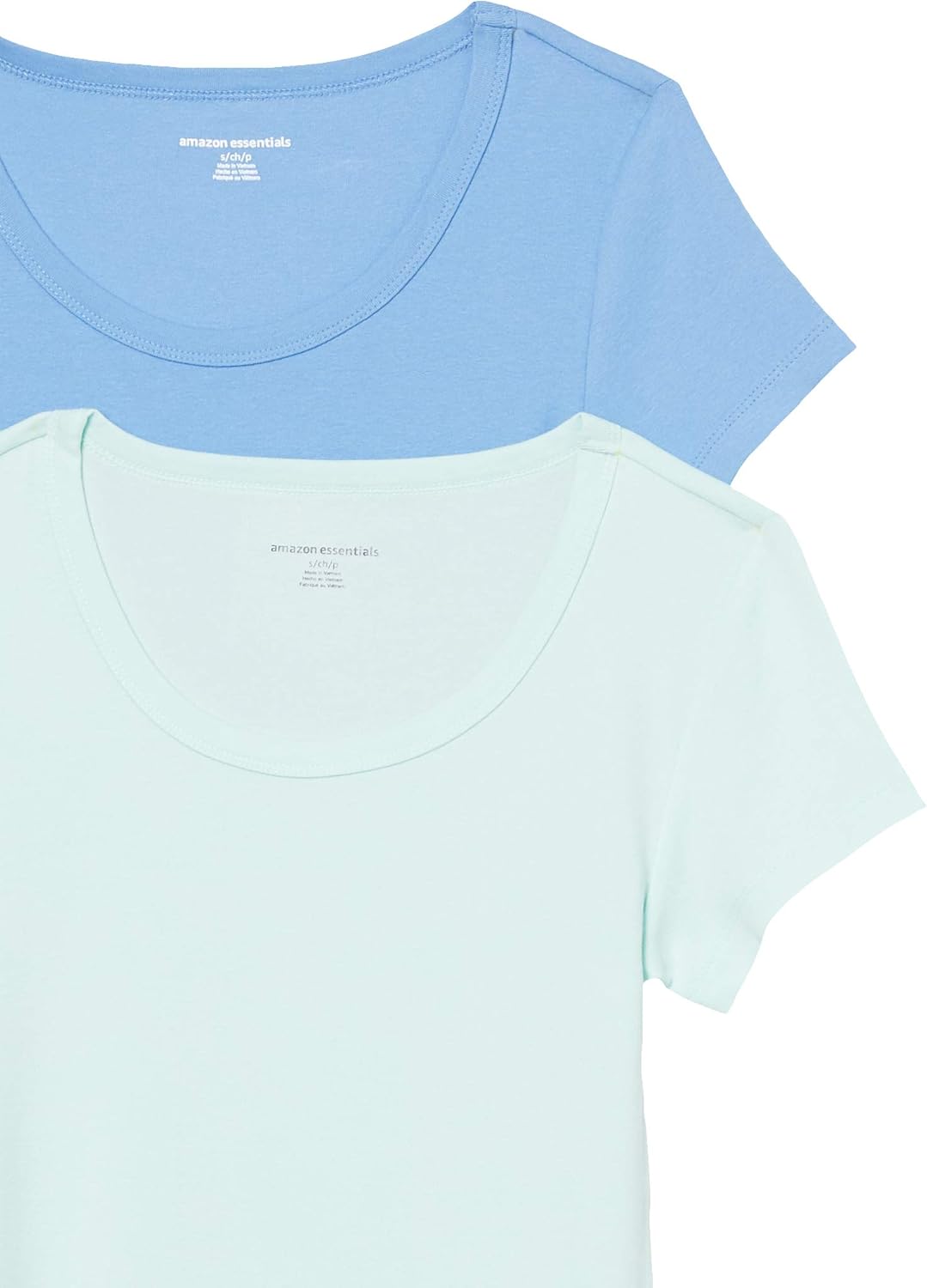  Essentials Women's 2-Pack Slim-Fit Cap-Sleeve Scoopneck T-Shirt: Clothing