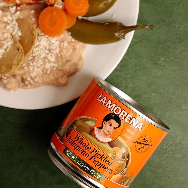 LA MORENA WHOLE PICKLED JALAPENO PEPPERS, 13OZ (1 UNIT)