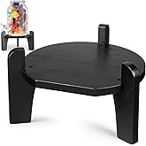 Roshtia 1 Pcs Beverage Dispenser Stand Bamboo Wood Drink Dispenser Stand Fits 6-8" Diameter of Glass Jar Base for Glass Beverage Water Jug Containers (Black)