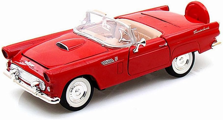 1956 Ford Thunderbird Convertible, Red - Motormax 73215 - 1/24 scale Diecast Model Toy Car