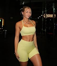 OMKAGI 2 Piece Workout Sets for Women Open Back