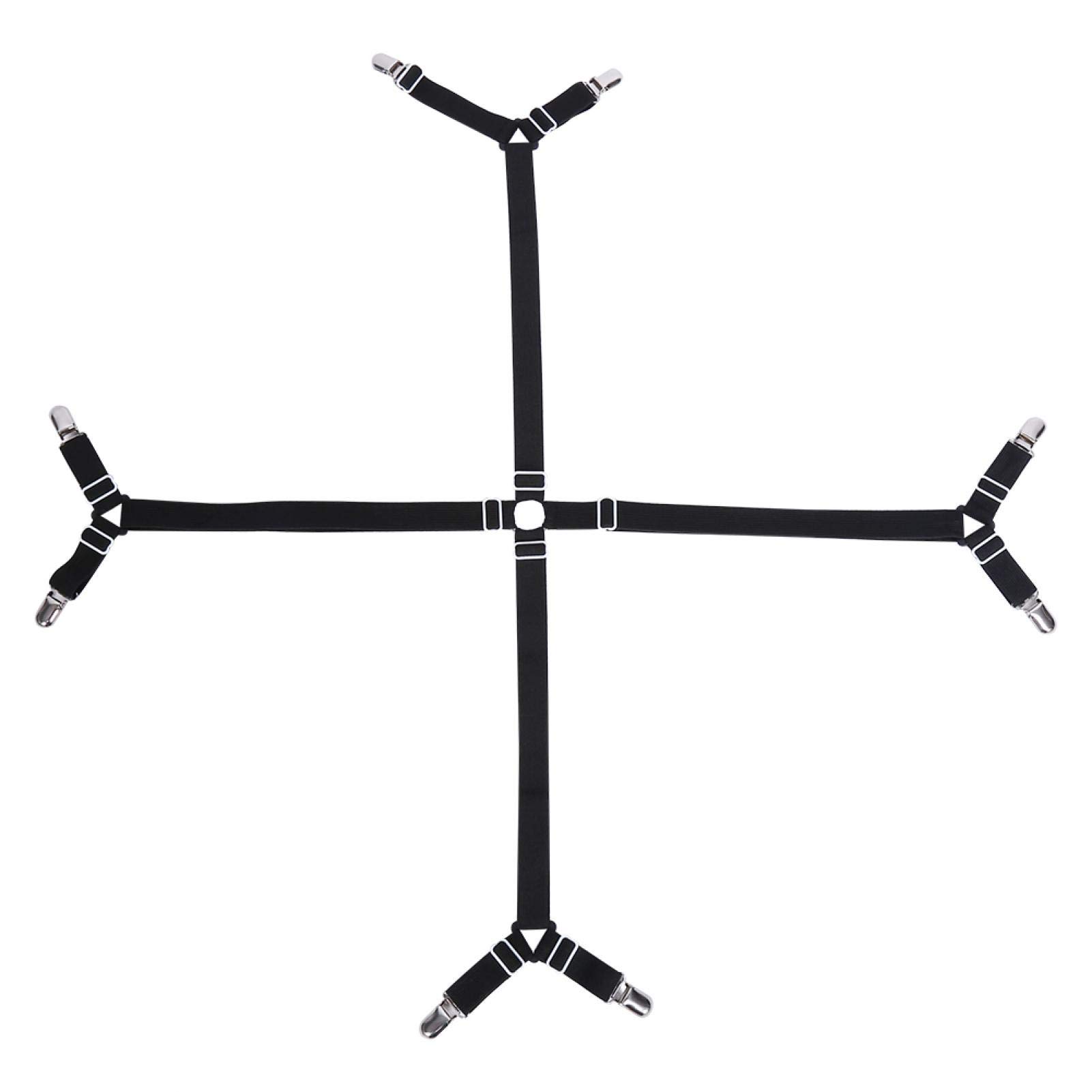 Fdit Bed Sheet Holder Straps High Elastic Band Adjustable Bedding Accessories for Bed Sheets Sofa Cushions Electric Blankets Mattresses Fixing（Nylon）(black)