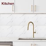 sourcing map 20pcs Peel Stick Marble Tiles 12"x12" PVC Waterproof Backsplash view 6