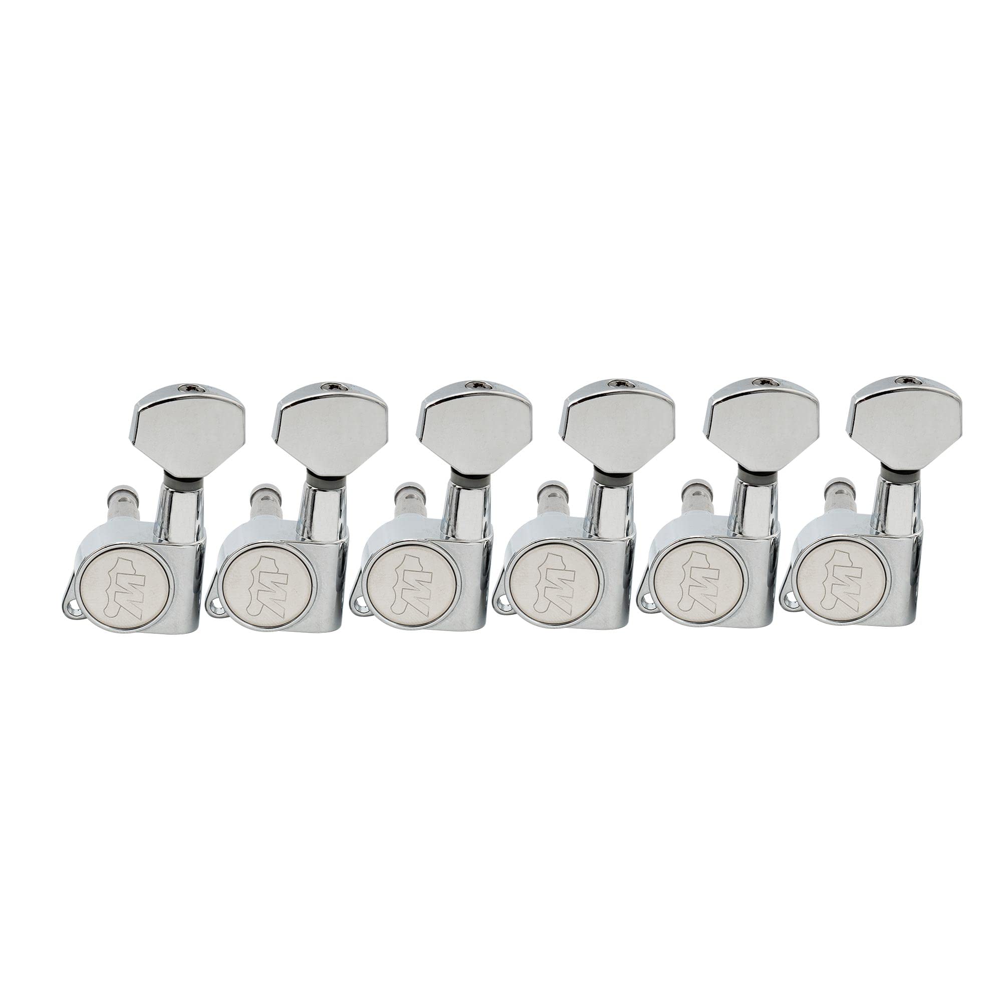 Wilkinson WJN07 Left Handed 6 inline EZ-LOK Guitar Tuners Machine Heads 19:1 Ratio Tuning Pegs Keys for Stratocaster Telecaster Electric Guitar, Chrome