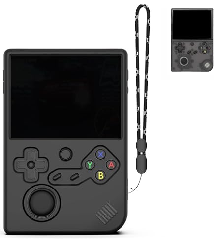 Silicone Protective Case For Anbernic RG40XX V Handheld Console - Anti-Scratch, Shockproof Cover With Lanyard, White