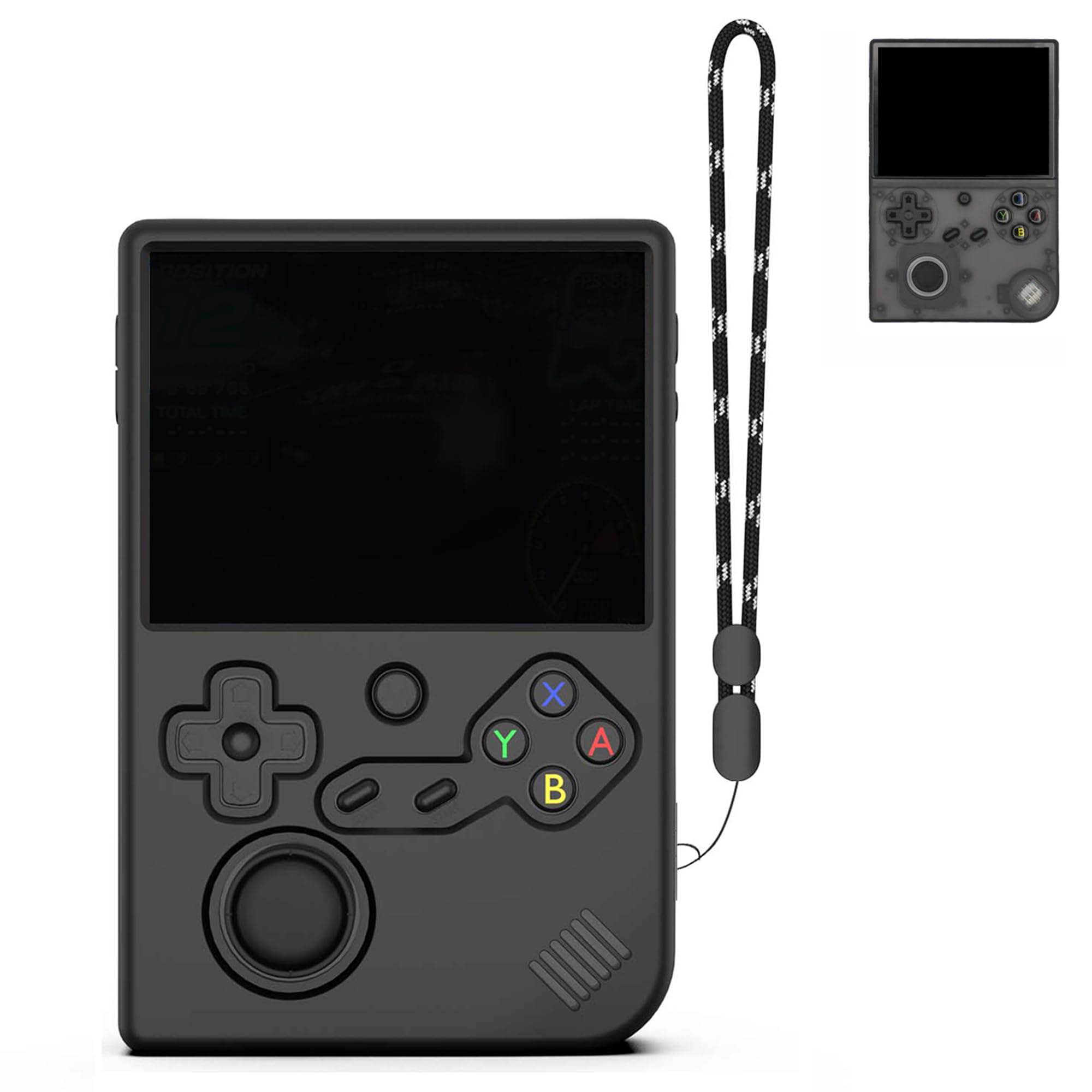 Photo 1 of for RG40XXV Silicone Protective Case, Soft Case for Anbernic RG 40XXV only, for RG 40XX V Retro Handheld Game Console Accessories, Anti-Scratch Washable Silicone Case with Lanyard (Black)