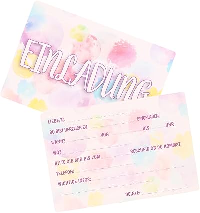 Acooruiteng Personalised Birthday Invitations 12Pcs Double Sided Cards