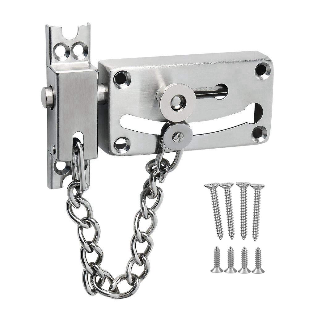 YUOIP® Door Lock Gate Bolt Door Chains Stainless Steel Latches Safety Door Lock with Anti Theft Chain