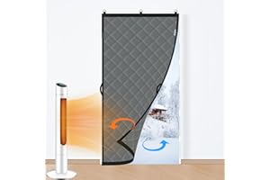 DCUINS Winter Door Curtain Fits Door Size 38" x 83", Thermal Insulated Curtain Size 41" x 85", Upgraded Oxford Cloth Thicken Cotton Fiber Fill, Single Piece Door Insulation Cover for Cold, Grey