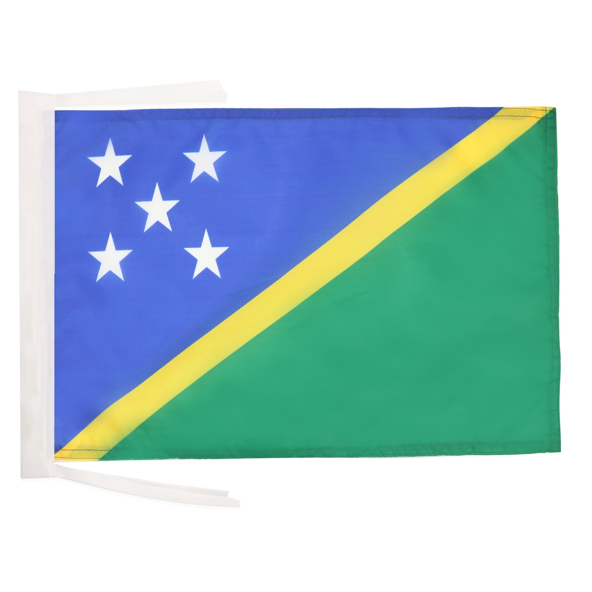 AZ FLAG - Solomon Flag - 18'' x 12'' - 100% Polyester Solomon Islander Small Banner with Two Cords - Fade Resistant - Vivid Colors - 18x12 in - 45x30 Cm — image 1