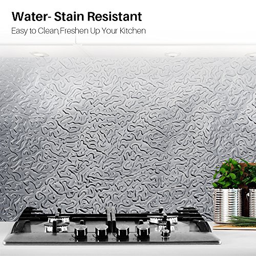 Kitchen Backsplash Wallpaper - Premium Peel&Stick Aluminum Foil Wall Paper|Self-Adhesive Backsplash for Kitchen Walls Cabinets Drawers & Shelves|Anti-mold, Heat Resistant & Washable Kitchen Wallpaper - Thumbnail 5