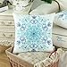 CaliTime Pack of 2 Cozy Fleece Throw Pillow Cases Covers for Couch Bed Sofa Vintage Mandala Snowflake Floral 18 X 18 Inches Teal Blue