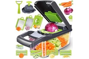 HALENBA Vegetable Chopper 16 in 1- Food Veggie Chopper, Mandoline Slicer with Container, Fruit Slicer and Cutter for Kitchen 