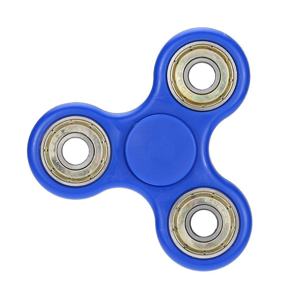 Tri-Spinner Fidget Toy With Premium Hybrid Ceramic Bearing Blue 