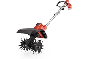 NAOKEV Cordless Tiller Cultivator for Milwaukee 18V Battery(Tool Only),Brushless Motor,Electric Garden Tiller w/360 RPM, 9In Tilling Width and 6.6In Depth Garden Rototiller for Lawn/Soil Cultivation