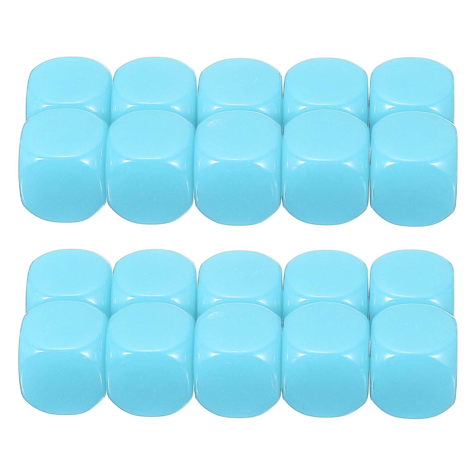 PATIKIL 16 mm Acrylic Dice Blank, 100 Pcs Standard Game Dice Rounded Corner with Smoothed Surface Six Sided for Board Games Teaching, Sky Blue — image 1