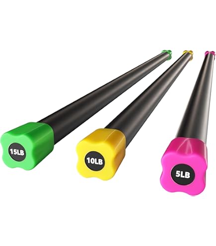 Cap Barbell Weighted Workout Bar 5-20lb Multiple Options Set Cap