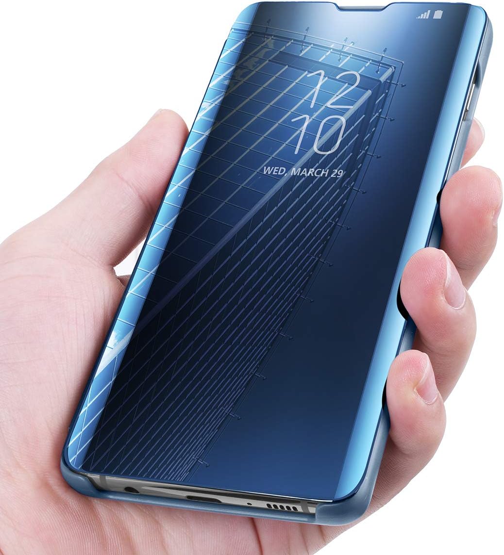 Case for Samsung Galaxy S10 Plus Case Stand Flip Case Clear View Cover Flip Case (Blue) - Image 4