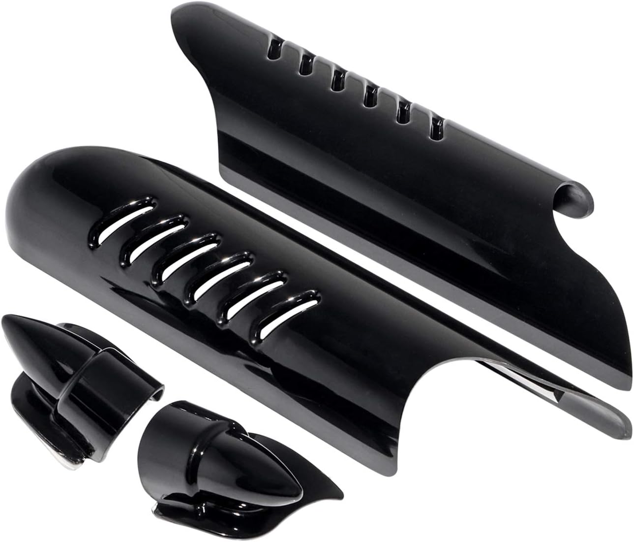 SENKAUTO Fork Lower Leg Deflector Shield Fender and Nut Cover for Harley Touring Electra Road Street Tri Glide 2000-2013 Black