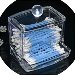 1 caja de almacenamiento de algodón acrílico transparente para