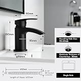 Funime Basin Taps Mixers Waterfall Black Mono 1 Hole with G1/2 Hoses view 7