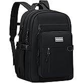 PRAGARI Kids Backpack for School Cute Aesthetic Black Backpack Girls Student Bookbag Women Travel Lightweight Book Bag