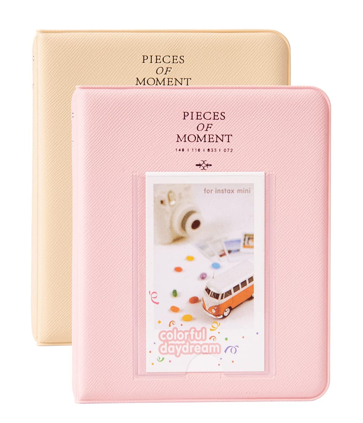 Polaroid Photo Albums,2Pcs Goodsnetic 64 Pockets Album for Fujifilm Instax Mini 7s 8 8+ 9 25 26 50s 70 90 Instant Camera Name Card,Photo Book for Polaroid PIC-300P/Z2300,Beige&Pink… — image 1