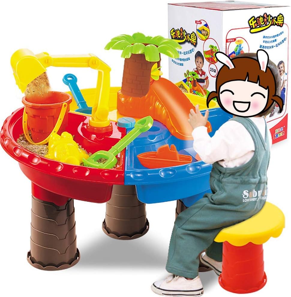 QHWJ Children's Beach Toys Set, Beach Building Blocks Baby Play Water Play Sand Tool Table Play Sand Toy Set Summer Beach Toys