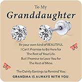 Limerencia G23 Titanium Screw Backs Earrings White Cubic Zirconia Studs 20G Hypoallergenic Piercing Post Studs First Holy Communion Gifts for Girls Sensitive Ears