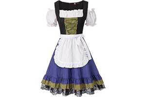 KANCY KOLE Womens Oktoberfest Dress Costume German Dirndl Dress 2 Pieces for Bavarian Carnival