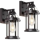 OKELI Dusk to Dawn Outdoor Wall Lights, Waterproof Lighting Fixtures Rustic Farmhouse Wall Lanterns with Clear Glass Shades A
