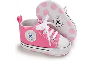 Sekantrol Unisex Baby Girls Boys Shoes Infant Soft Sole Canvas Newborn First Walkers High Top Anti-Slip Sneakers